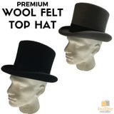 5.5" Premium Mad Hatter Top Hat 100% Australian Wool Felt Magician Tuxedo Cap