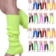 24x Womens Leg Warmers Disco Winter Knit Dance Party Crochet Legging Socks Costume - Black