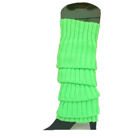 24x Womens Leg Warmers Disco Winter Knit Dance Party Crochet Legging Socks Costume - Green