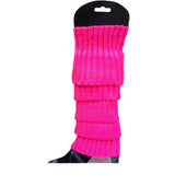 24x Womens Leg Warmers Disco Winter Knit Dance Party Crochet Legging Socks Costume - Light Pink