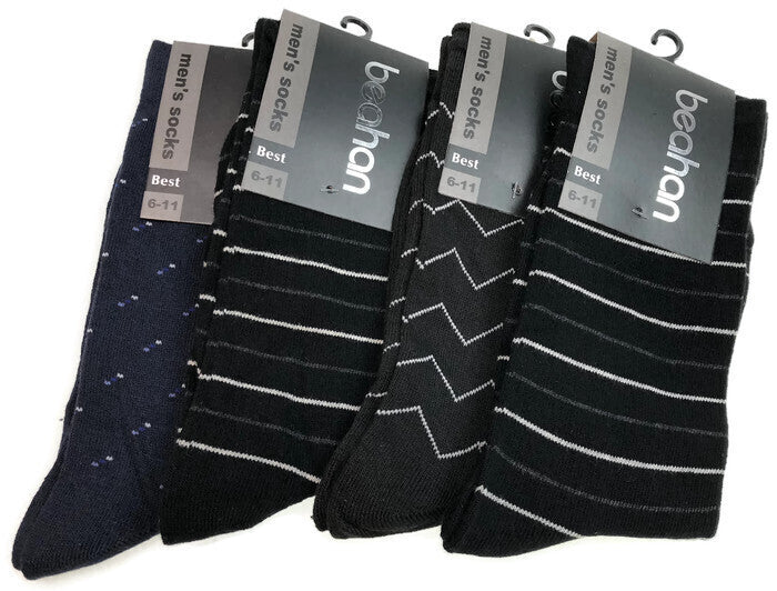 2 Pairs COTTON BUSINESS SOCKS Mens Dress Crew Plain Work Casual