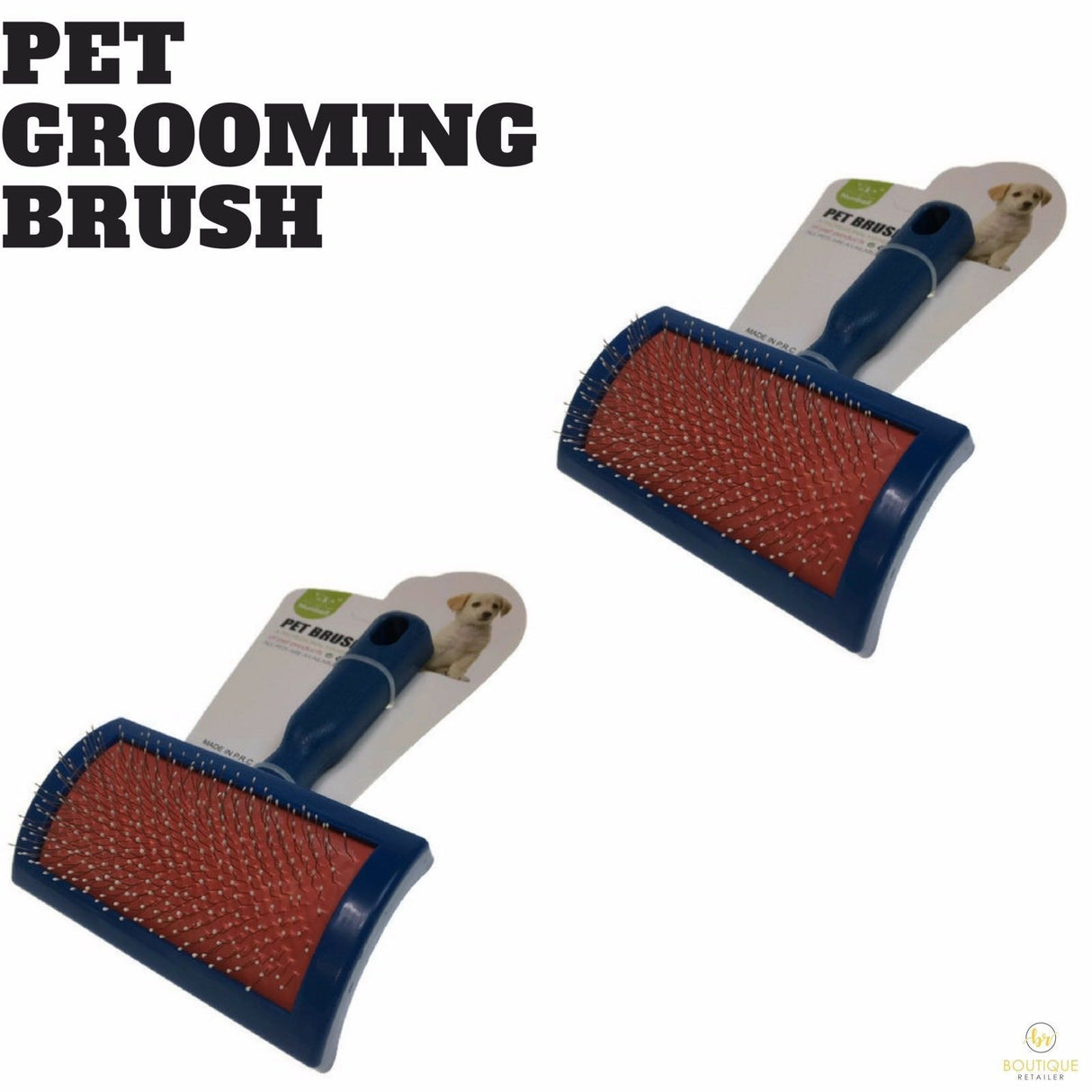 2 x PET GROOMING BRUSH Dog Cat Rabbit Hair Shedding Slicker Rake Comb Tool