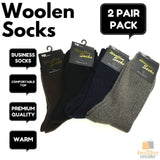 2 Pairs WOOL BLEND SOCKS Mens Soft Dress Thick Work Thermal Warm Cushion Foot