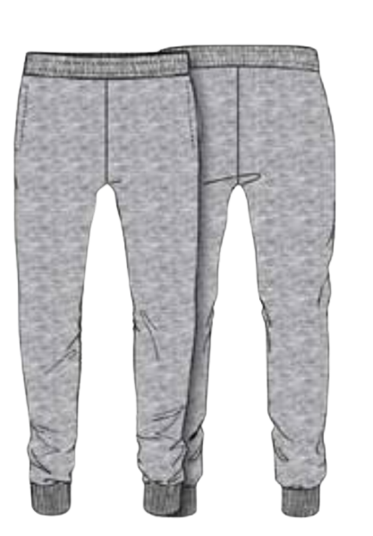 Kids Boys Track Pants With Rib Cuffs Casual Trackies Winter Warm - Grey Marle