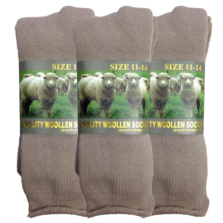 3x Pairs THICK WOOL Blend WORK SOCKS Heavy Duty Outdoor Warm Mens & Womens - Black 11-14 (Mens)