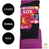 4 Pairs Womens THERMAL HEATED SOCKS Warm Winter Comfort Work Sox Ski BULK