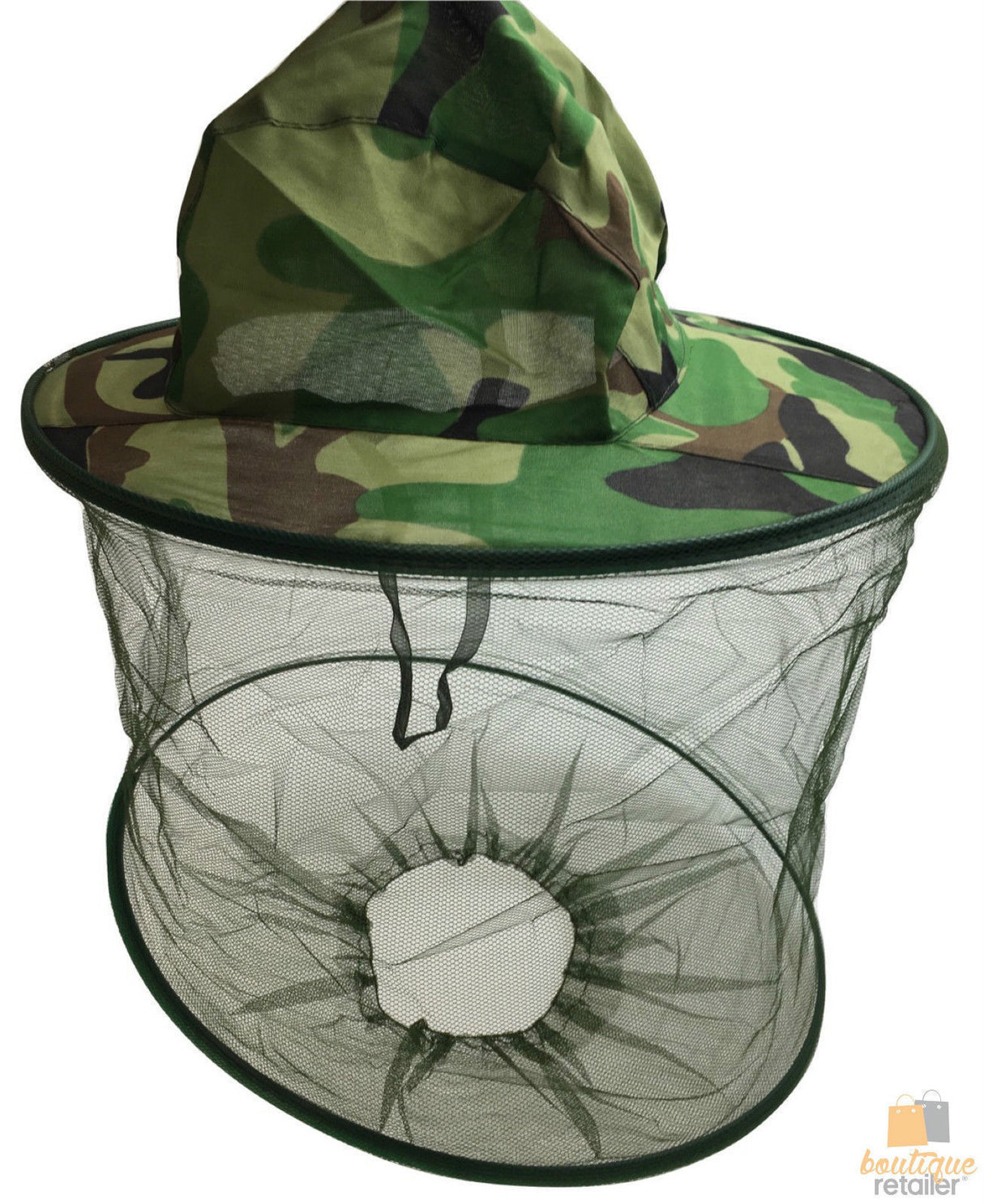 6x CAMO MOSQUITO NET HAT Outdoor Insect Mesh Protector Cap Bee Fly Bug BULK