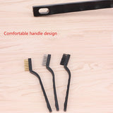 6pcs WIRE BRUSH SET Cleaning Nylon & Stainless Steel Brushes Brass Metal Tools