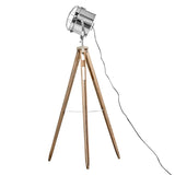 Nautical Tripod Floor Lamp Search Light Modern Chrome Head with Mesh