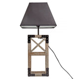 Designer Wooden TABLE LAMP Modern Rustic Geo Industrial Retro  Desk Light