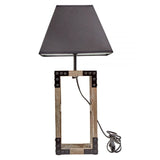 Designer Wooden TABLE LAMP Modern Rustic Geo Industrial Retro  Desk Light