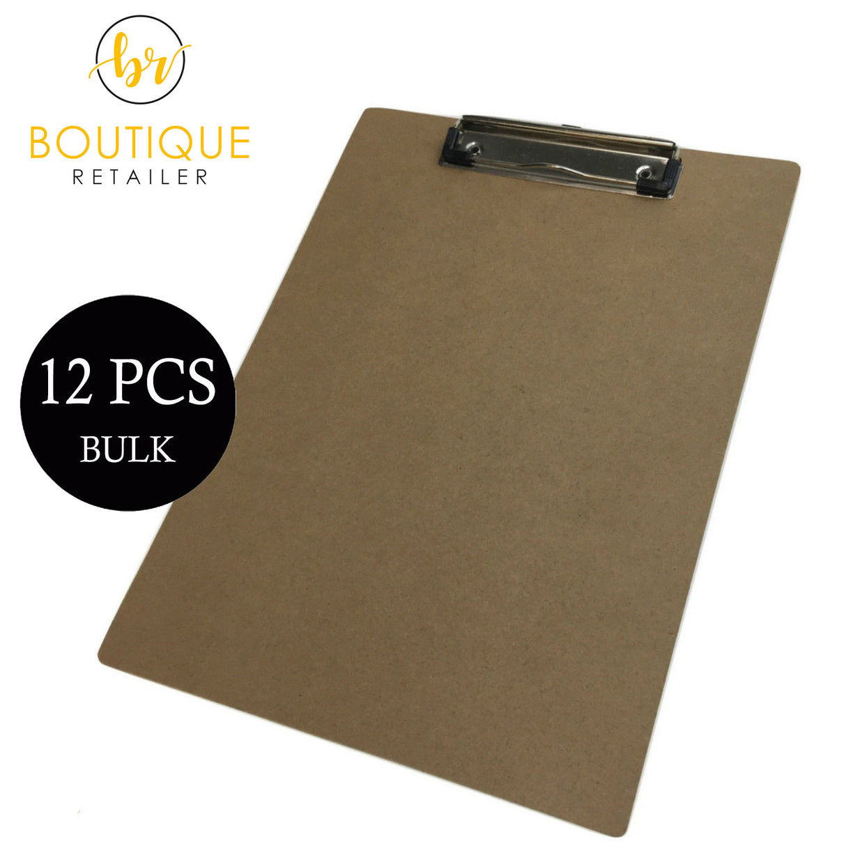 12x WOODEN A4 CLIPBOARD Hardboard Menu Clip Office Restaurant Writing Board BULK