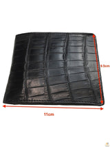 Mens Genuine Skin Crocodile Leather Wallet Bi Fold Credit Card Gift - Black