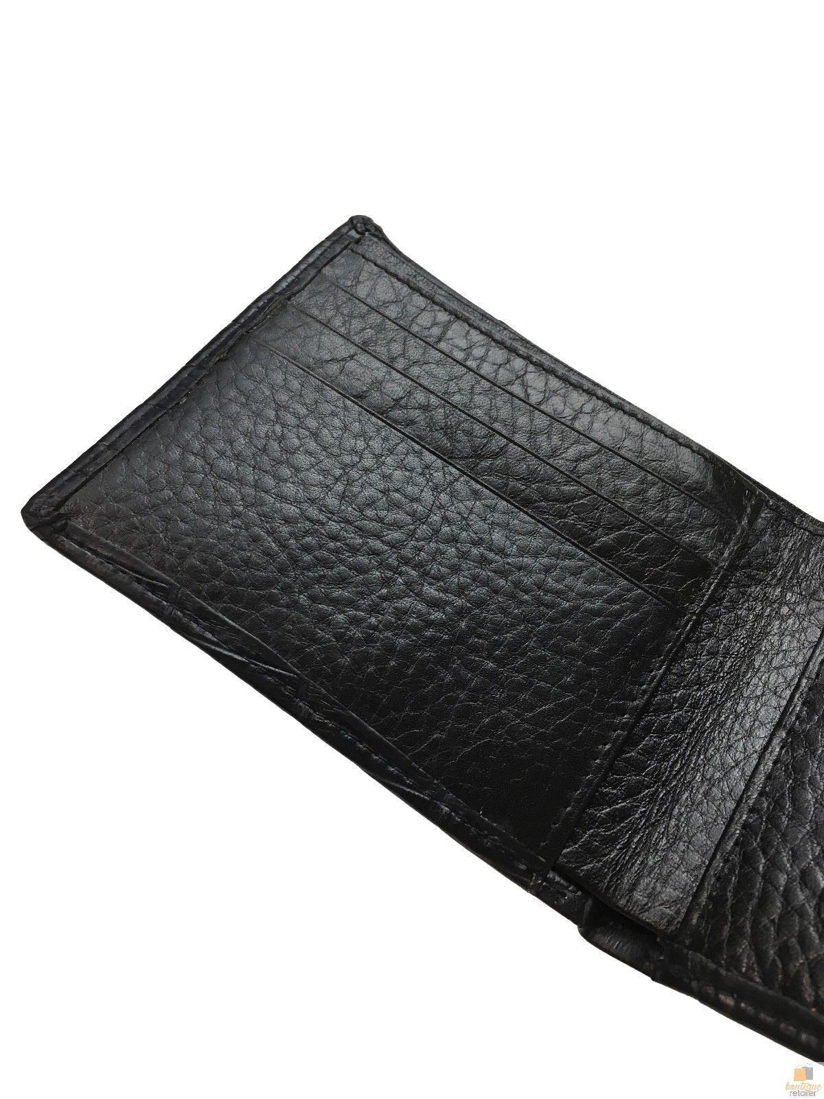 Mens Genuine Skin Crocodile Leather Wallet Bi Fold Credit Card Gift - Black