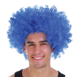 Mens DELUXE AFRO WIG Curly Hair Costume Party Fancy Disco 70s 80s Dress Up - Blue