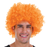 Mens DELUXE AFRO WIG Curly Hair Costume Party Fancy Disco 70s 80s Dress Up - Orange