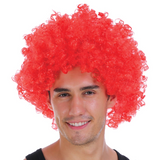 Mens DELUXE AFRO WIG Curly Hair Costume Party Fancy Disco 70s 80s Dress Up - Red