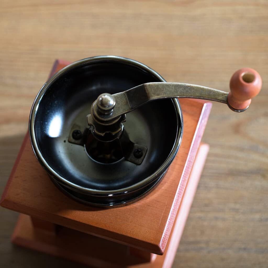 Antique Coffee Grinder Mill Manual Hand Made Wooden Bean Grind Pepper