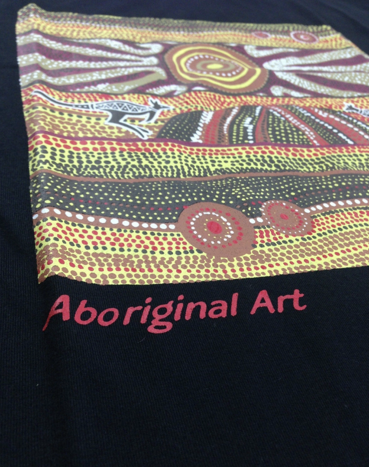 Mens Australia T Shirt Aboriginal Art 100% Cotton Souvenir Indigenous Tee