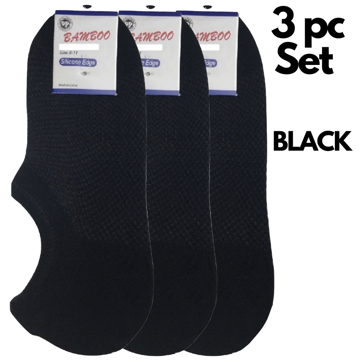 3x Pairs No Show Bamboo Socks Non-Slip Heel Grip Low Cut Invisible Footlet New