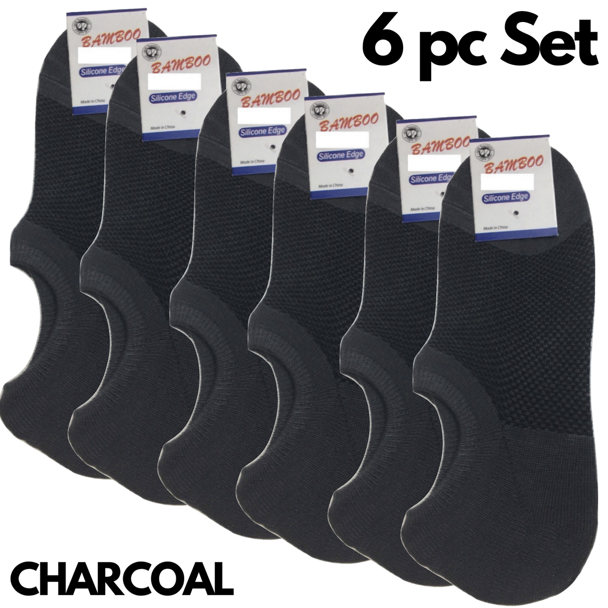 6x Pairs No Show Bamboo Socks Non-Slip Heel Grip Low Cut Invisible Footlet New