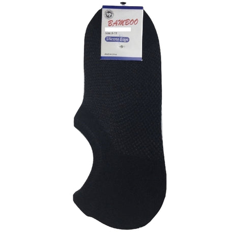 1 Pair NO SHOW BAMBOO SOCKS Non Slip Heel Grip Low Cut Invisible Footlet - Charcoal