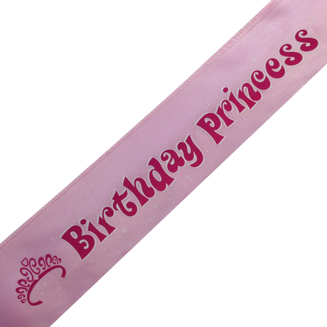 Birthday Princess Sash 21st 18th Girls Night Party Costume Celebration Bday - Light Pink