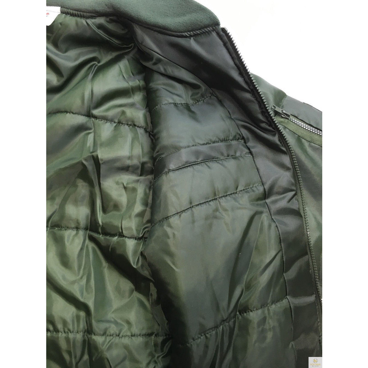 Plus Size Quilted Jacket Zip Up Classic Padded Flight Flying Winter Big & Tall - Bottle Green - Bottle Green