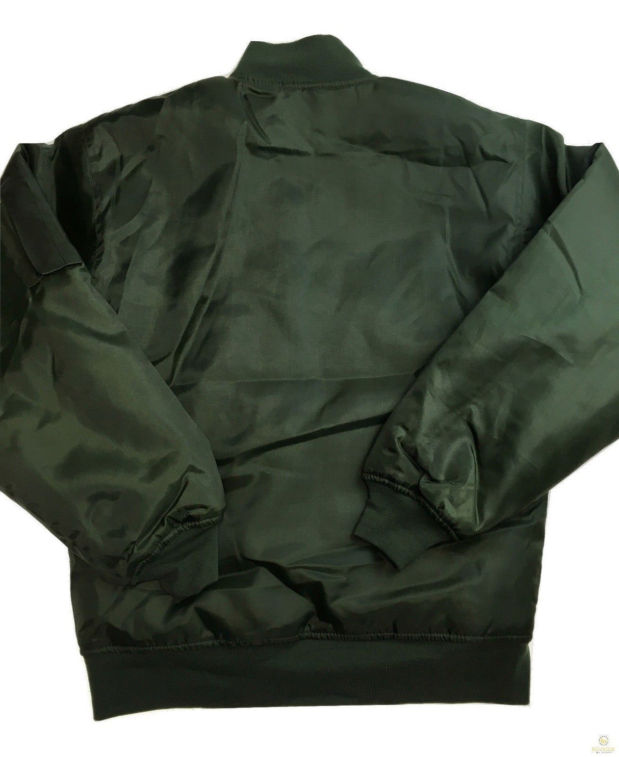 Plus Size Quilted Jacket Zip Up Classic Padded Flight Flying Winter Big & Tall - Bottle Green