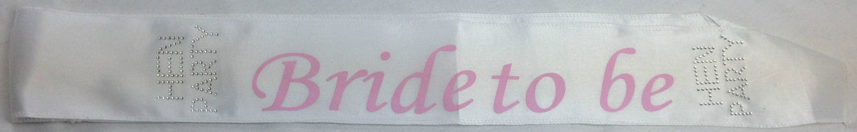 HEN'S NIGHT SASH Party Girls Wedding Bridesmaid Bridal Bride To Be Satin Sashes - Hen Party (Black with Pink Writing)