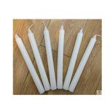 8x Church Candles Dinner Wax Pillar Wedding Table White - Unscented