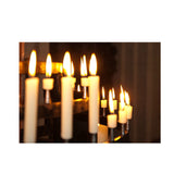 8x Church Candles Dinner Wax Pillar Wedding Table White - Unscented