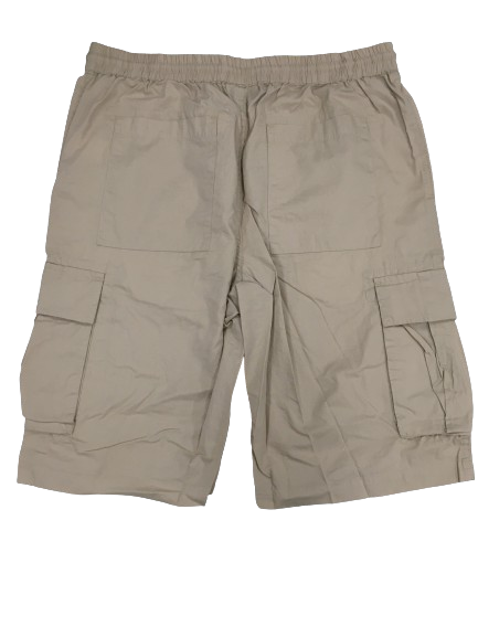 CARGO SHORTS Elastic Waist 100% COTTON Army Pocket Mens Drawstrings 0526