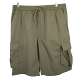 CARGO SHORTS Elastic Waist 100% COTTON Army Pocket Mens Drawstrings 0526