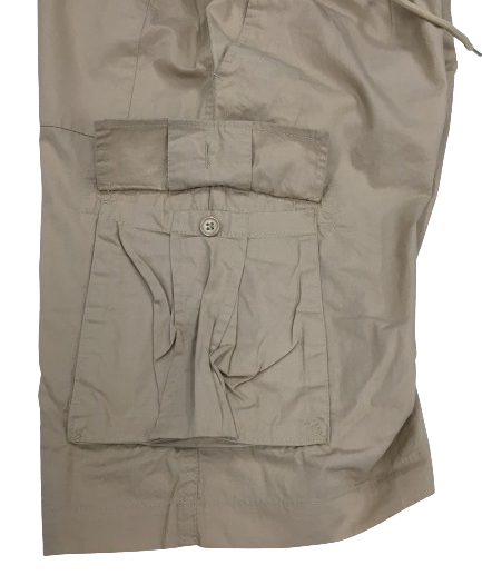 CARGO SHORTS Elastic Waist 100% COTTON Army Pocket Mens Drawstrings 0526