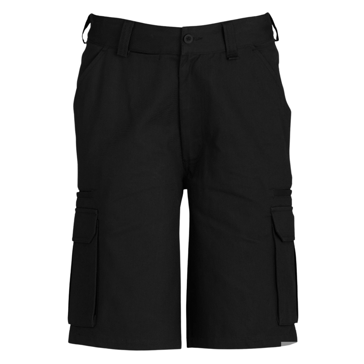 Mens CARGO SHORTS All Sizes 100% COTTON Drill Heavy Work Tradie Military - Black