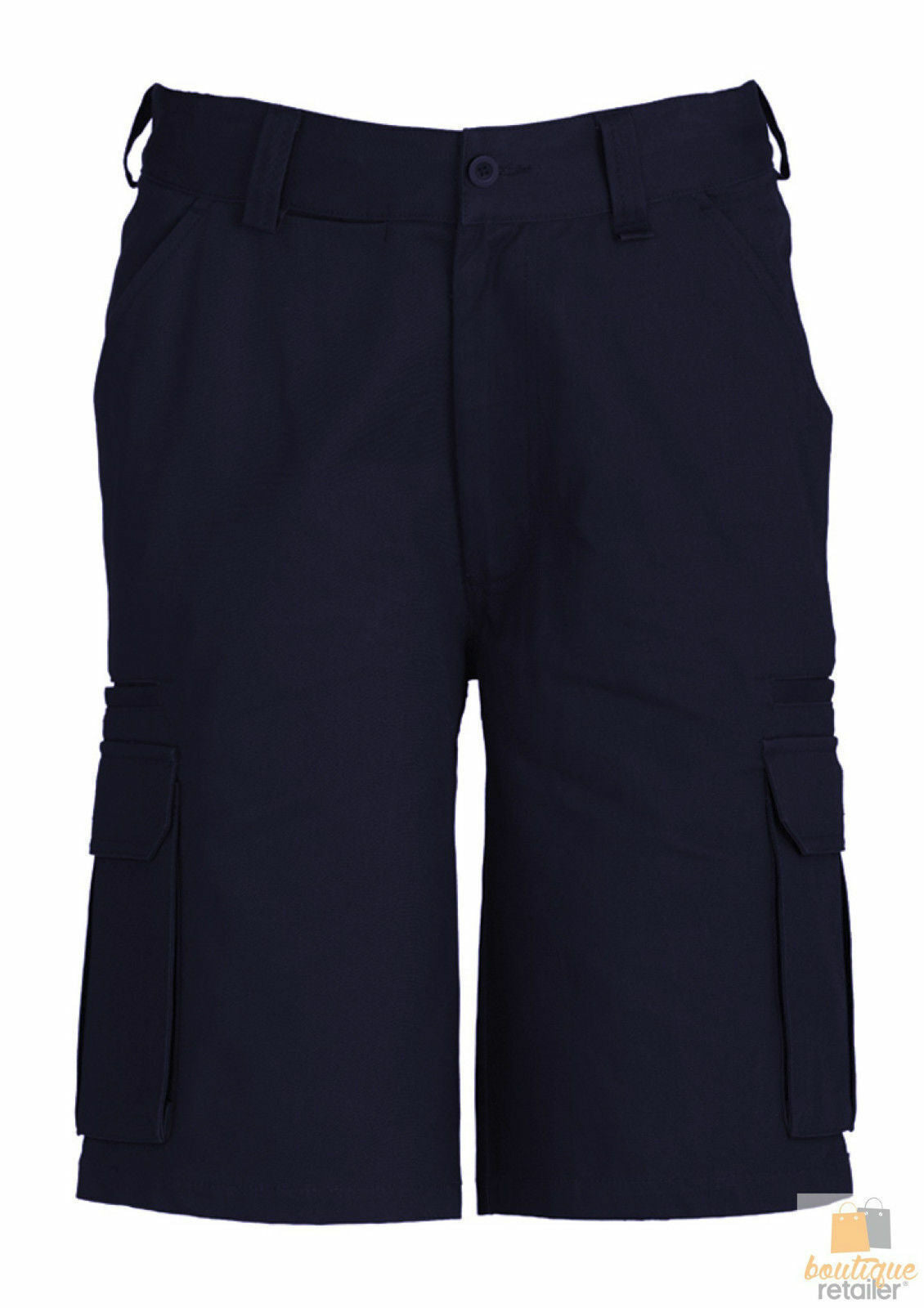 Mens CARGO SHORTS All Sizes 100% COTTON Drill Heavy Work Tradie Military - Navy