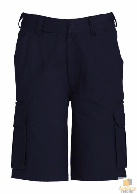 Mens CARGO SHORTS All Sizes 100% COTTON Drill Heavy Work Tradie Military - Navy