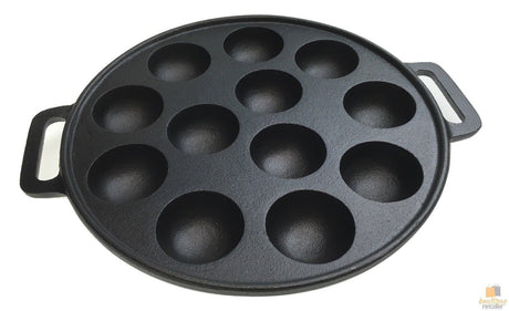 12 Dimple Cast Iron Poffertjes Mini Dutch Pancake Cake Pan with Handles Maker