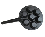 7 Hole Dimple Cast Iron Poffertjes Mini Dutch Pancake Cake Pan Handle Maker