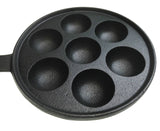 7 Hole Dimple Cast Iron Poffertjes Mini Dutch Pancake Cake Pan Handle Maker