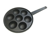 7 Hole Dimple Cast Iron Poffertjes Mini Dutch Pancake Cake Pan Handle Maker