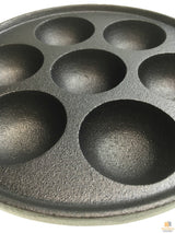 7 Hole Dimple Cast Iron Poffertjes Mini Dutch Pancake Cake Pan Handle Maker