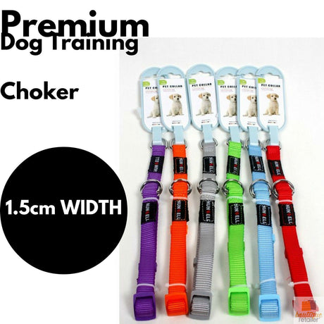 DOG TRAINING CHOKER Collar Martingale Adjustable Lead 1.5cm Width