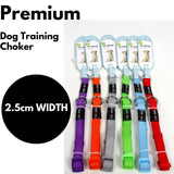 DOG TRAINING CHOKER Collar Martingale Adjustable Lead 2.5cm Width Strong