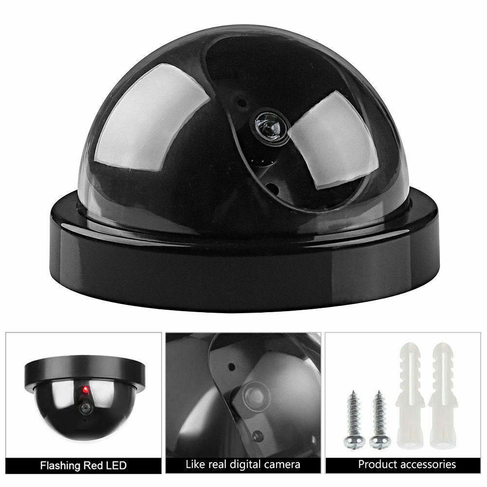 DUMMY SECURITY CAMERA Fake Dome Surveillance Flashing LED Wireless Imitation