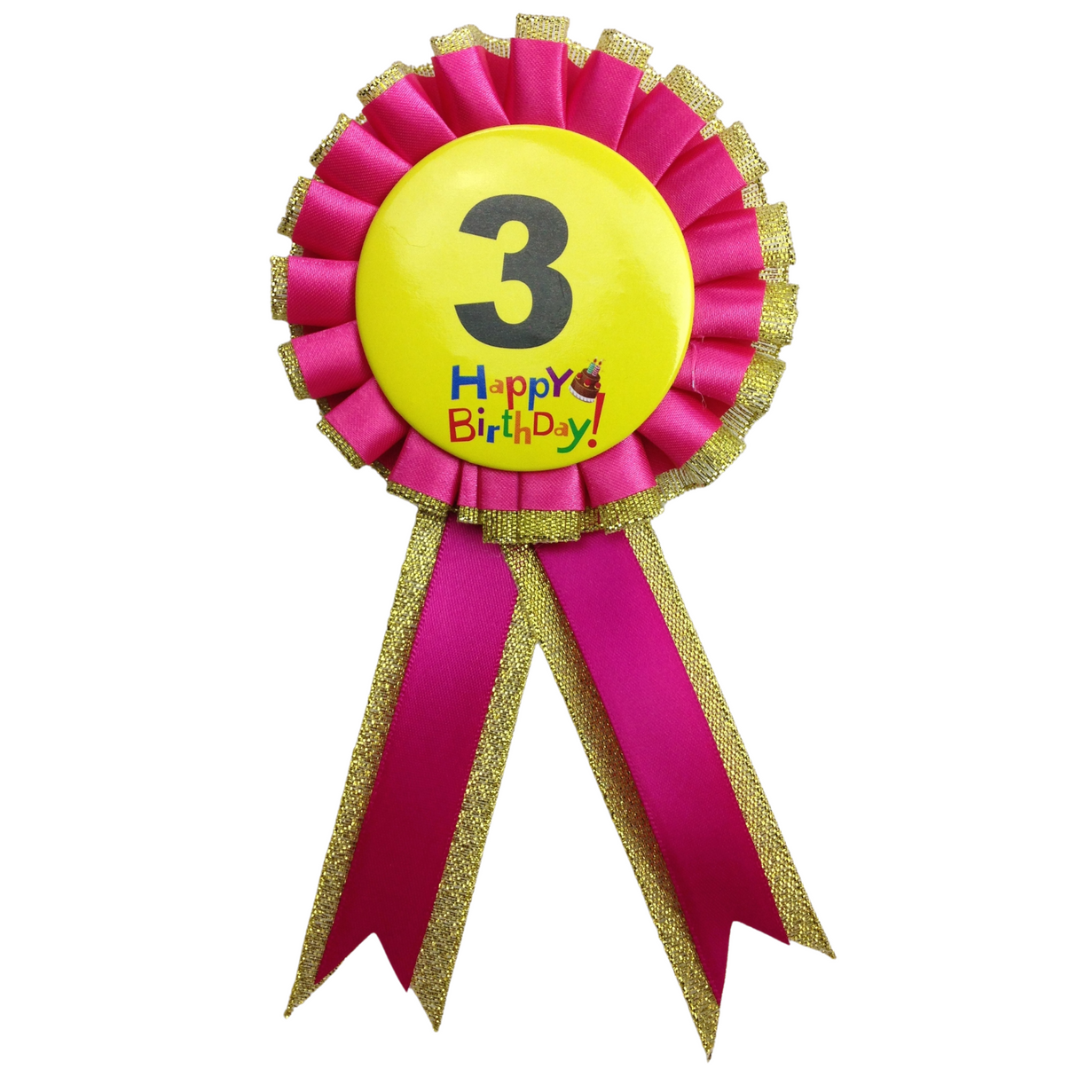 BIRTHDAY BADGE Party Favour Award Rosette Fancy Dress Girls Boys Childrens Kids