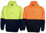 HI VIS POLAR FLEECE HOODIE Jumper Safety Workwear Fleecy Jacket Unisex