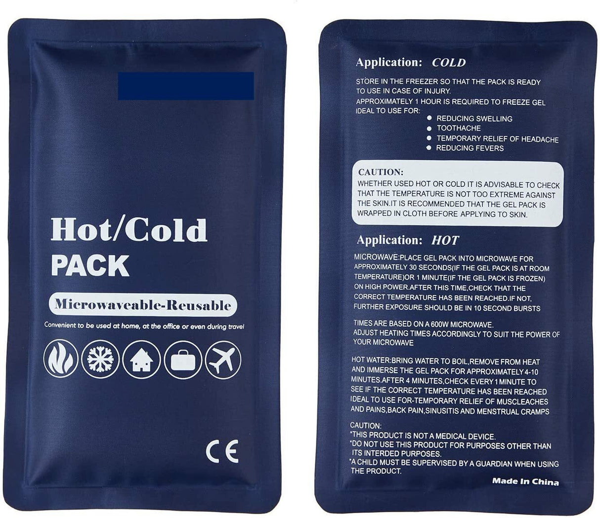 HOT COLD PACK Reusable First Aid Ice Heat Gel Packs Microwaveable Pain Relief