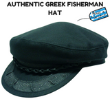 GREEK FISHERMAN Cap Hat Winter Wool Blend MADE IN GREECE Classic Ivy Sailor - Black